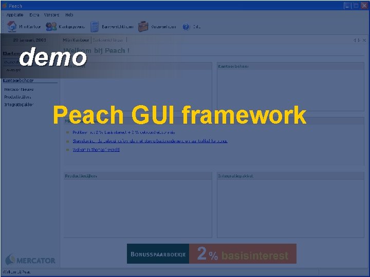 demo Peach GUI framework 