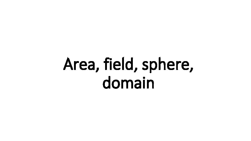 Area, Indecisive field, sphere, domain 