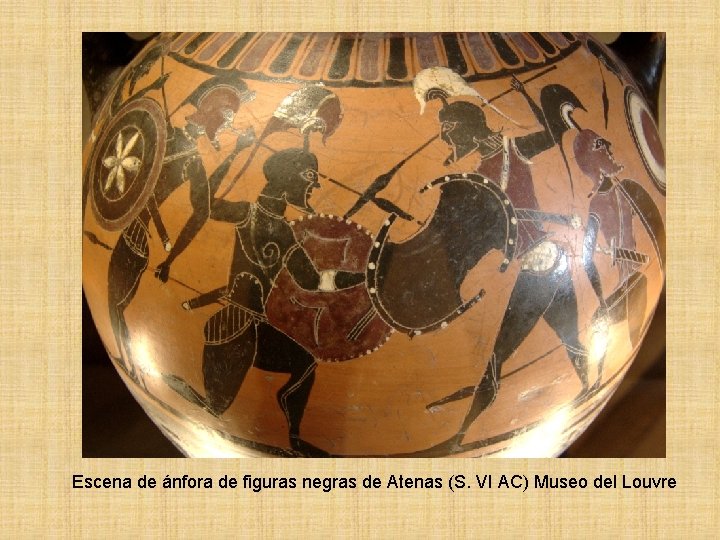 Escena de ánfora de figuras negras de Atenas (S. VI AC) Museo del Louvre