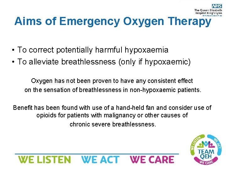 Oxygen Therapy British Thoracic Society Guideline for oxygen