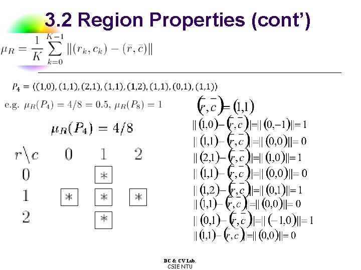 3. 2 Region Properties (cont’) DC & CV Lab. CSIE NTU 