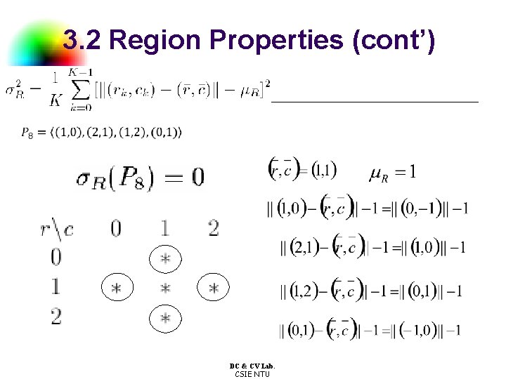 3. 2 Region Properties (cont’) DC & CV Lab. CSIE NTU 