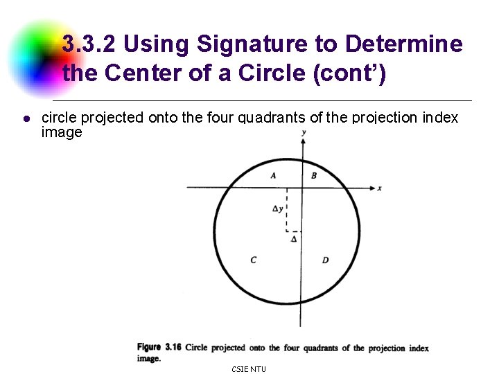 3. 3. 2 Using Signature to Determine the Center of a Circle (cont’) l