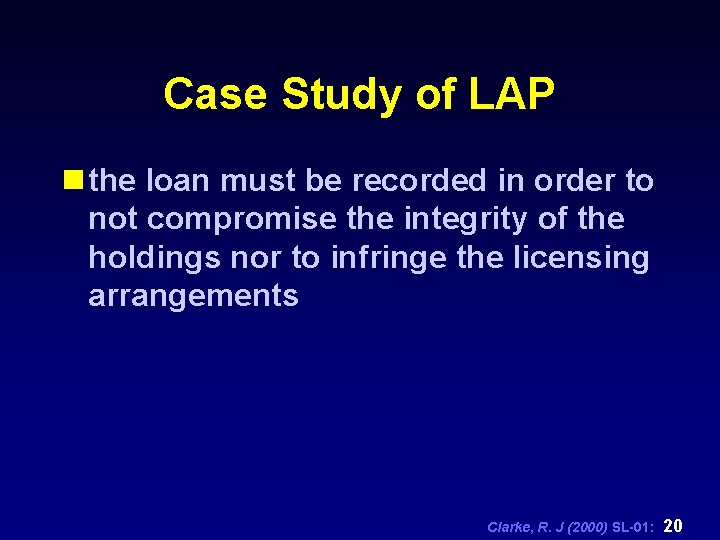 Case Study of LAP n the loan must be recorded in order to not