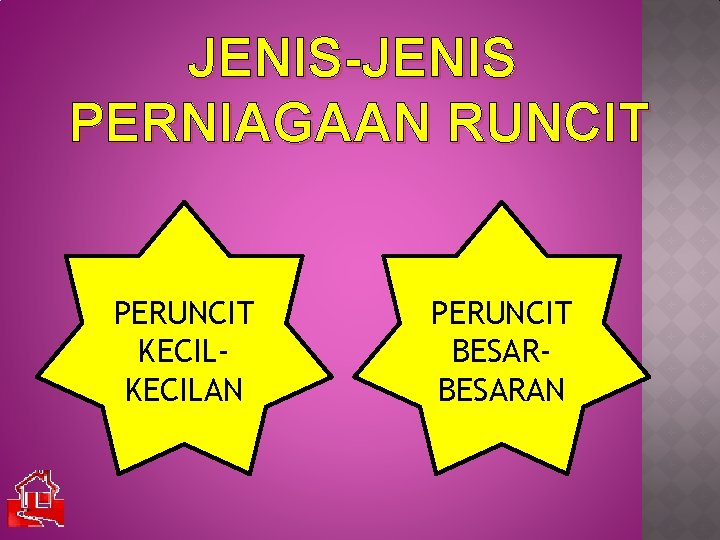 JENIS-JENIS PERNIAGAAN RUNCIT PERUNCIT KECILAN PERUNCIT BESARAN 