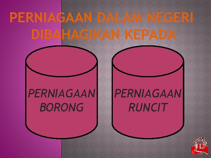 PERNIAGAAN DALAM NEGERI DIBAHAGIKAN KEPADA PERNIAGAAN BORONG PERNIAGAAN RUNCIT 