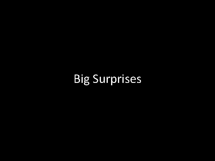 Big Surprises 