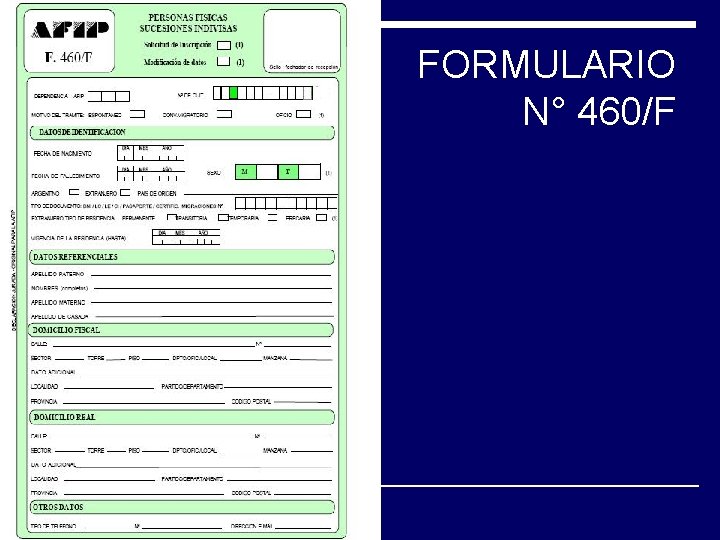 FORMULARIO N° 460/F 