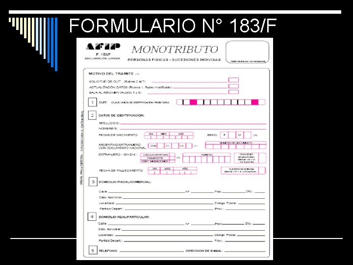 FORMULARIO N° 183/F 