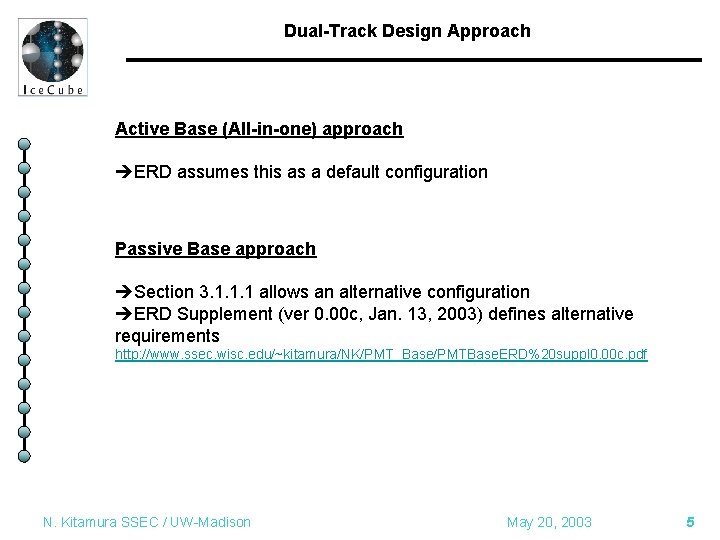 Dual-Track Design Approach Active Base (All-in-one) approach ERD assumes this as a default configuration