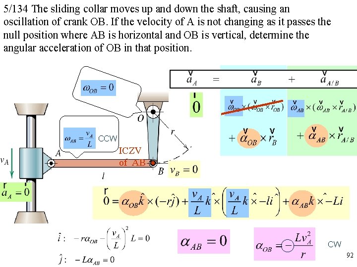 5/134 The sliding collar moves up and down the shaft, causing an oscillation of