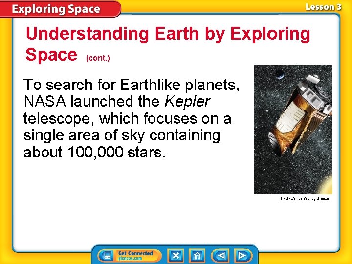 Understanding Earth by Exploring Space (cont. ) To search for Earthlike planets, NASA launched