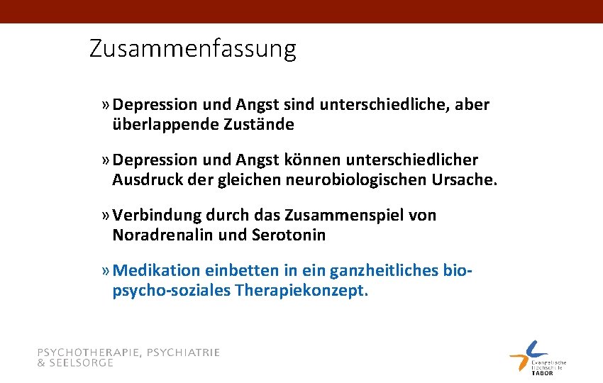 Zusammenfassung » Depression und Angst sind unterschiedliche, aber überlappende Zustände » Depression und Angst