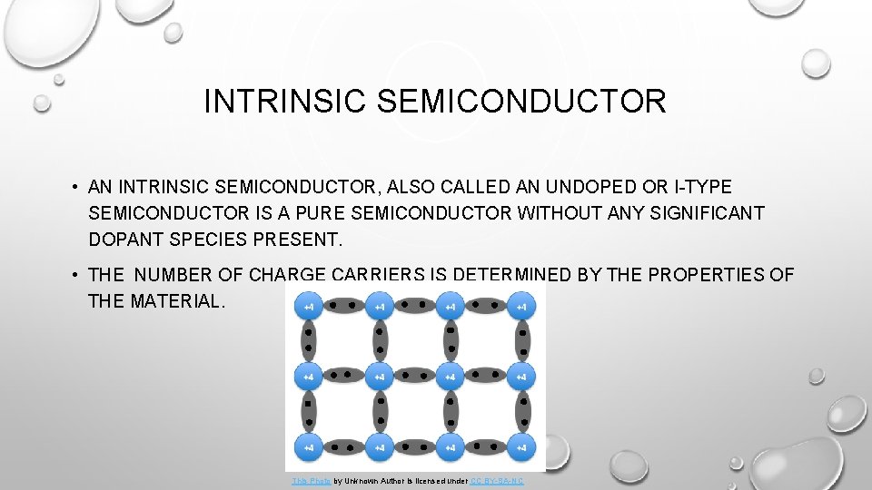 INTRINSIC SEMICONDUCTOR • AN INTRINSIC SEMICONDUCTOR, ALSO CALLED AN UNDOPED OR I-TYPE SEMICONDUCTOR IS