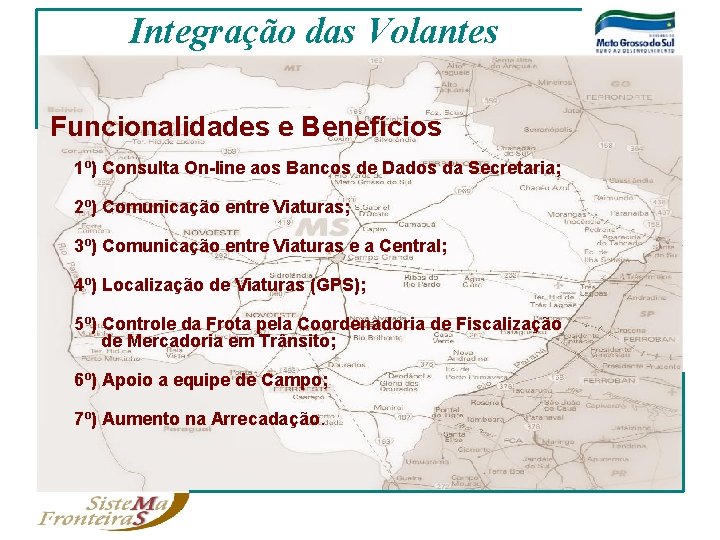 Integração das Volantes Funcionalidades e Benefícios 1º) Consulta On-line aos Bancos de Dados da