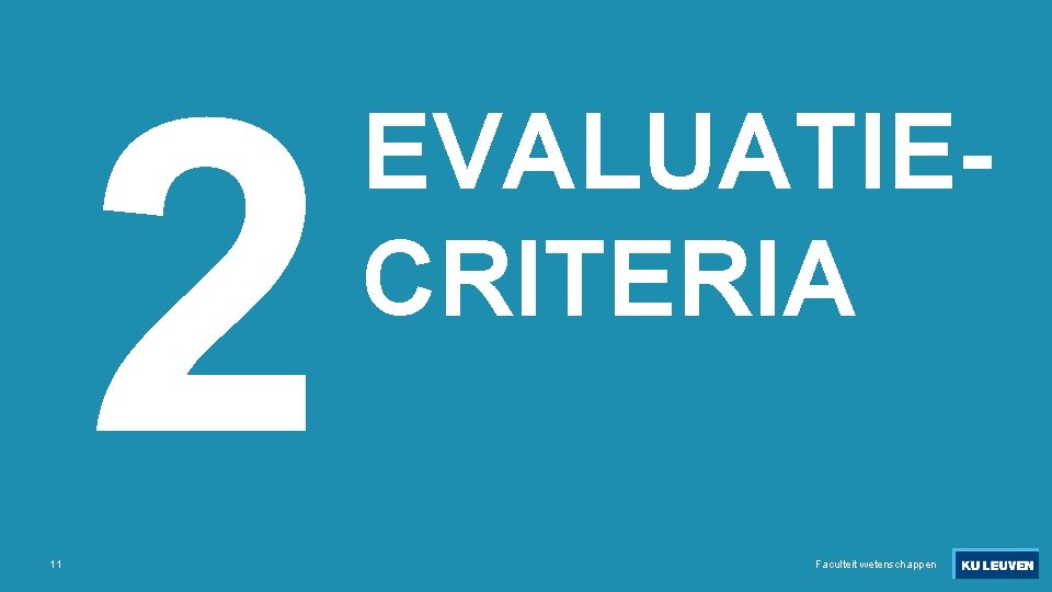 2 11 EVALUATIECRITERIA Faculteit wetenschappen 