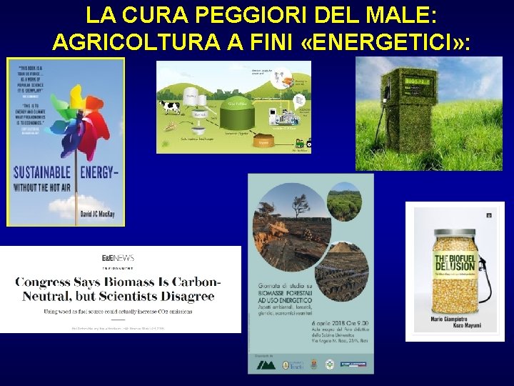 LA CURA PEGGIORI DEL MALE: AGRICOLTURA A FINI «ENERGETICI» : 