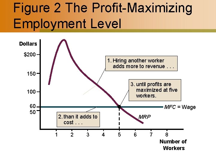 Figure 2 The Profit-Maximizing Employment Level Dollars $200 1. Hiring another worker adds more