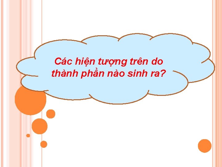 Các hiện tượng trên do thành phần nào sinh ra? 