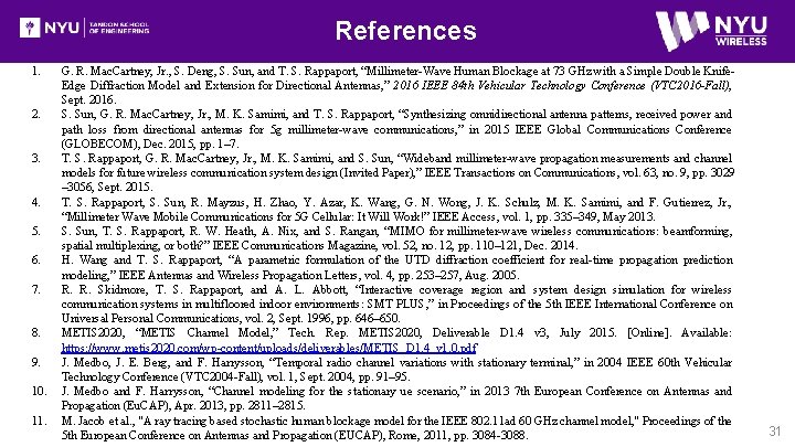 References 1. 2. 3. 4. 5. 6. 7. 8. 9. 10. 11. G. R.