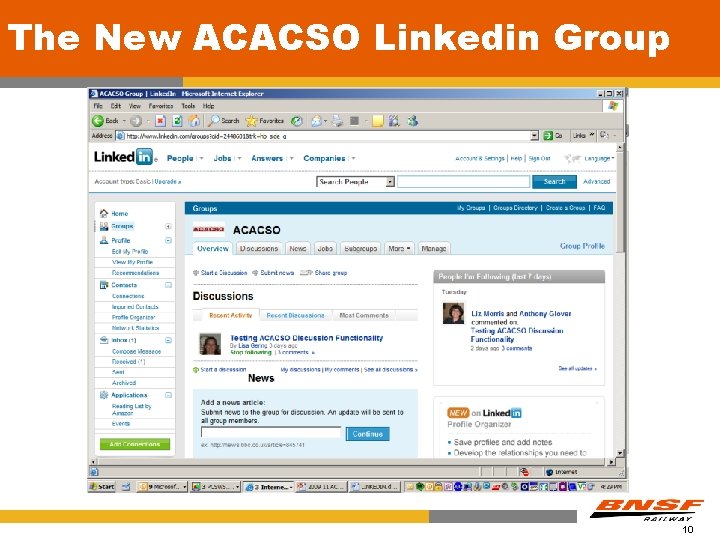 The New ACACSO Linkedin Group 10 