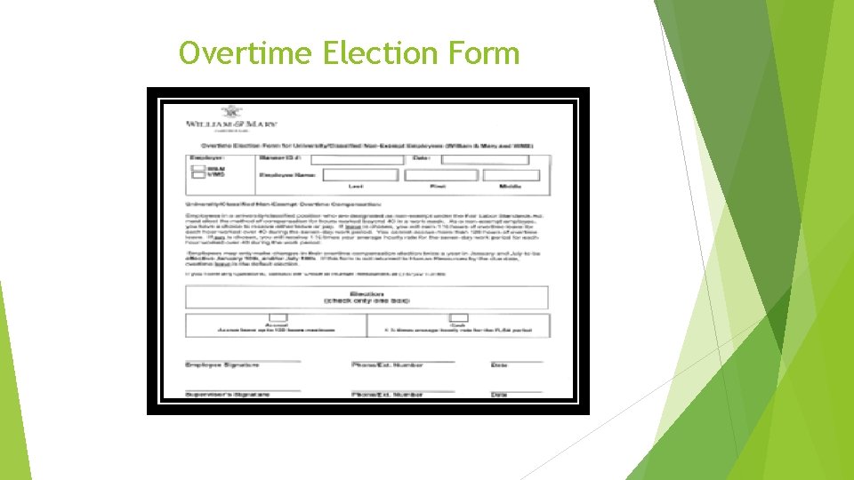 Overtime Election Form 