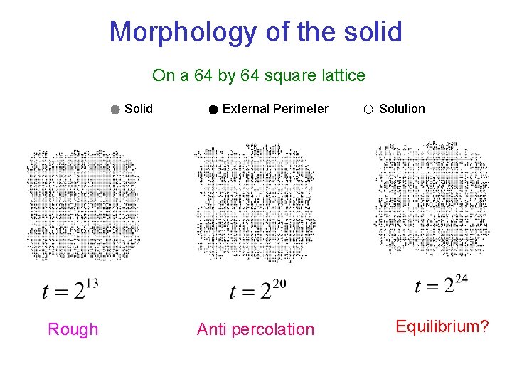 Morphology of the solid On a 64 by 64 square lattice Solid Rough External