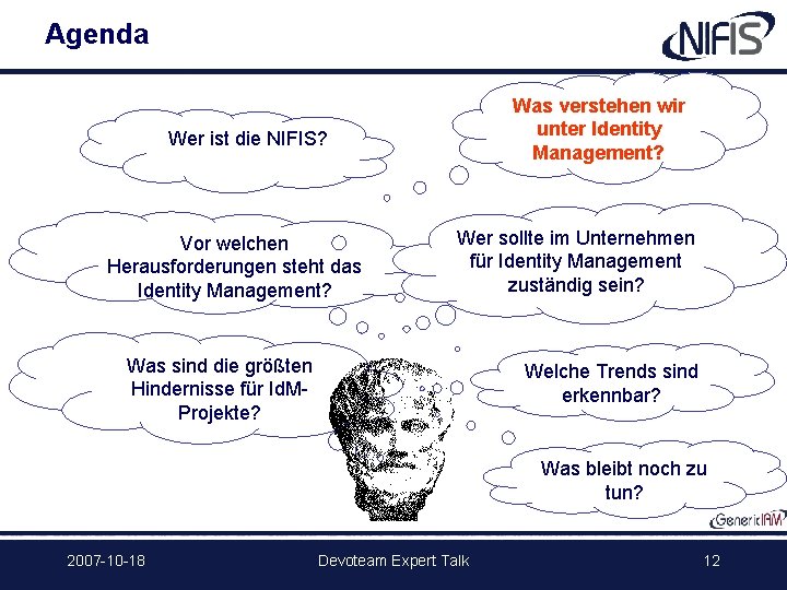 Agenda Was verstehen wir unter Identity Management? Wer ist die NIFIS? Vor welchen Herausforderungen