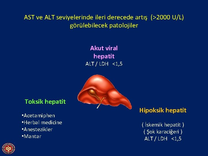 AST ve ALT seviyelerinde ileri derecede artış (>2000 U/L) görülebilecek patolojiler Akut viral hepatit