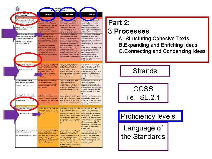 Part 2: 3 Processes A. Structuring Cohesive Texts B. Expanding and Enriching Ideas C.