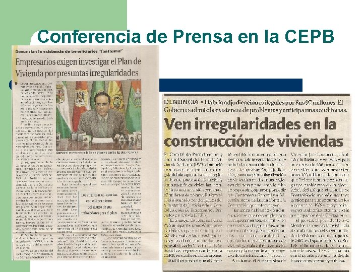 Conferencia de Prensa en la CEPB 