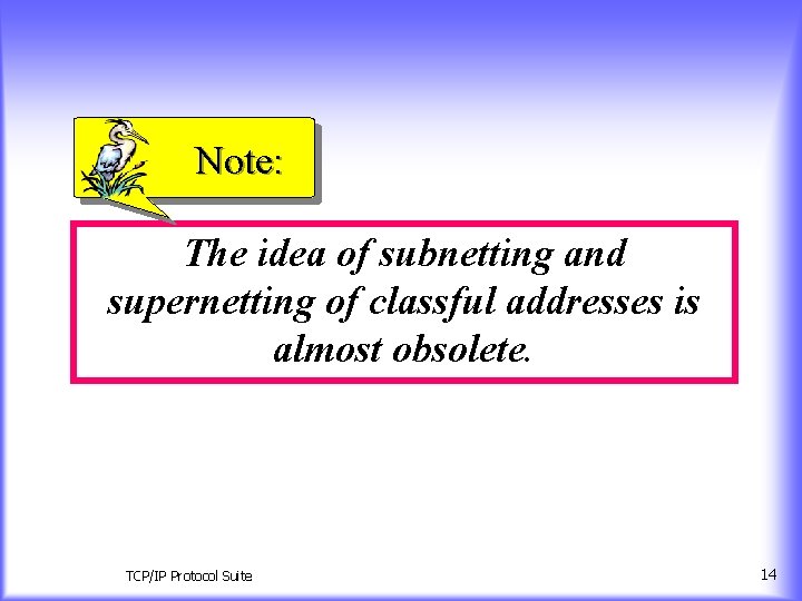 Note: The idea of subnetting and supernetting of classful addresses is almost obsolete. TCP/IP