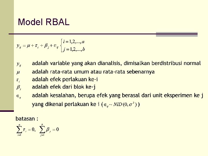 Model RBAL 