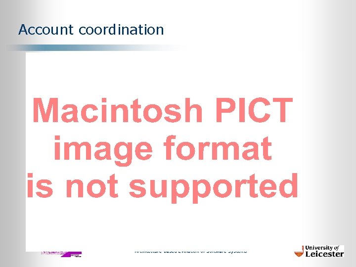 Account coordination Architecture-based Evolution of Software Systems 