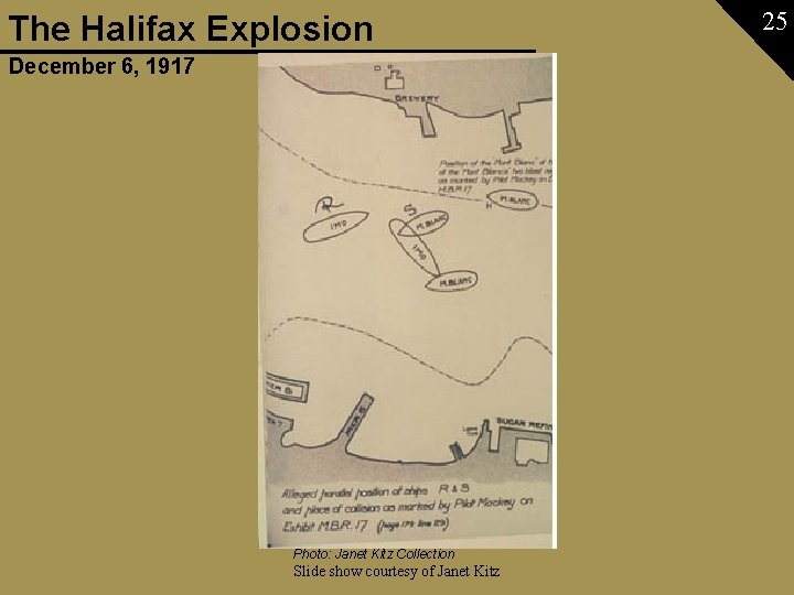 The Halifax Explosion December 6, 1917 Photo: Janet Kitz Collection Slide show courtesy of