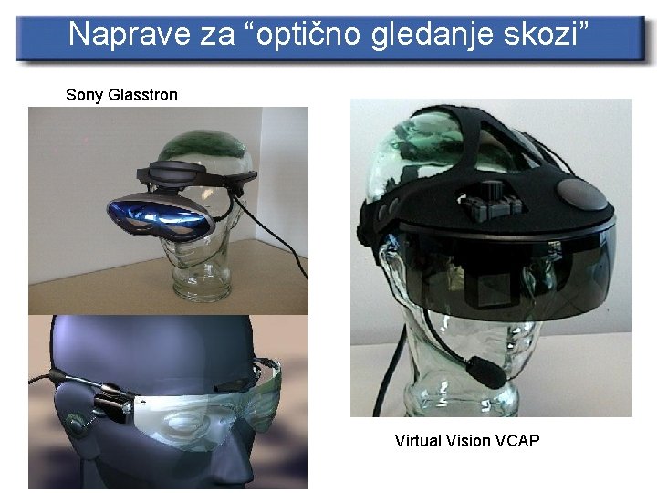 Naprave za “optično gledanje skozi” Sony Glasstron Virtual Vision VCAP 