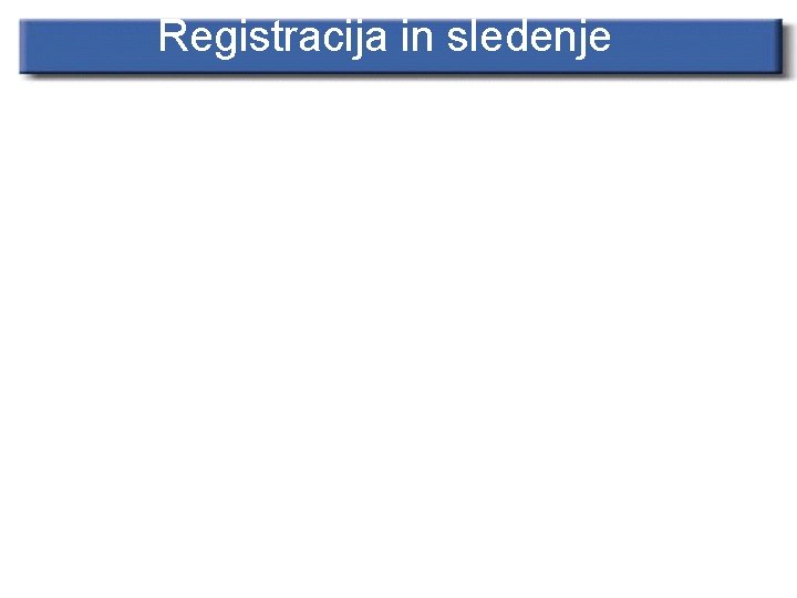 Registracija in sledenje 