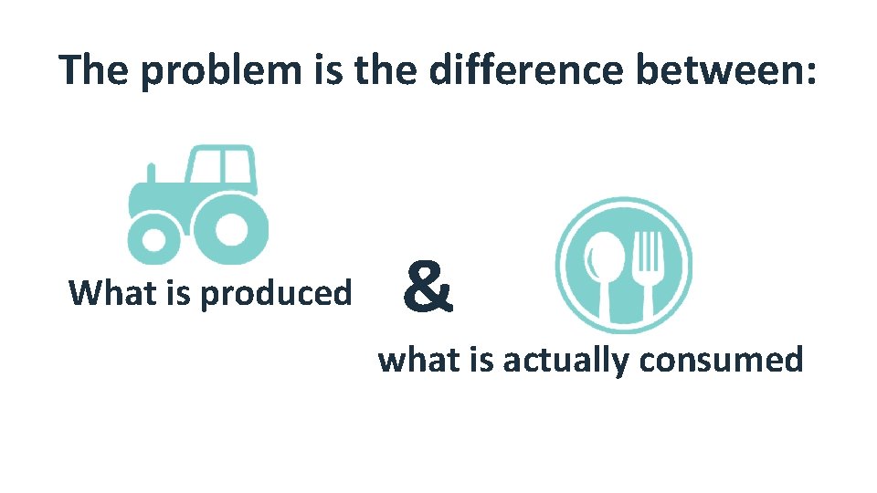 The problem is the difference between: What is produced & what is actually consumed