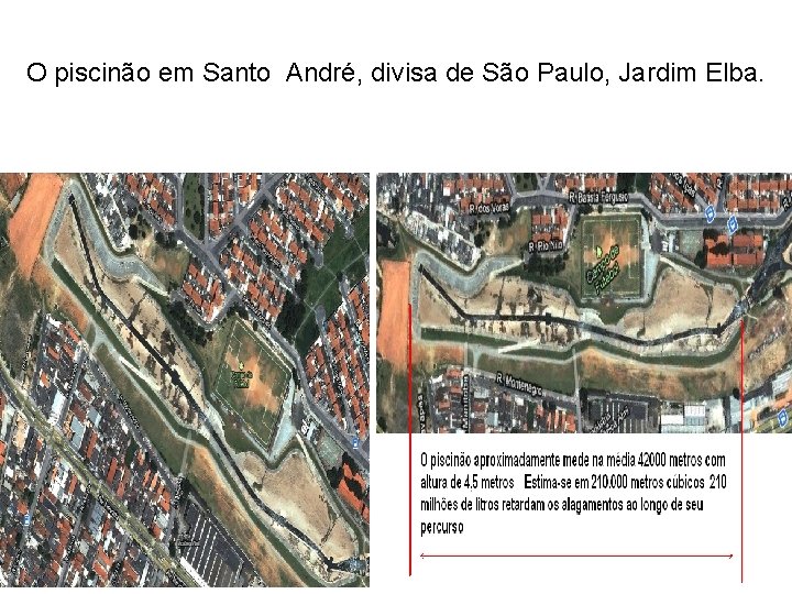 O piscinão em Santo André, divisa de São Paulo, Jardim Elba. 