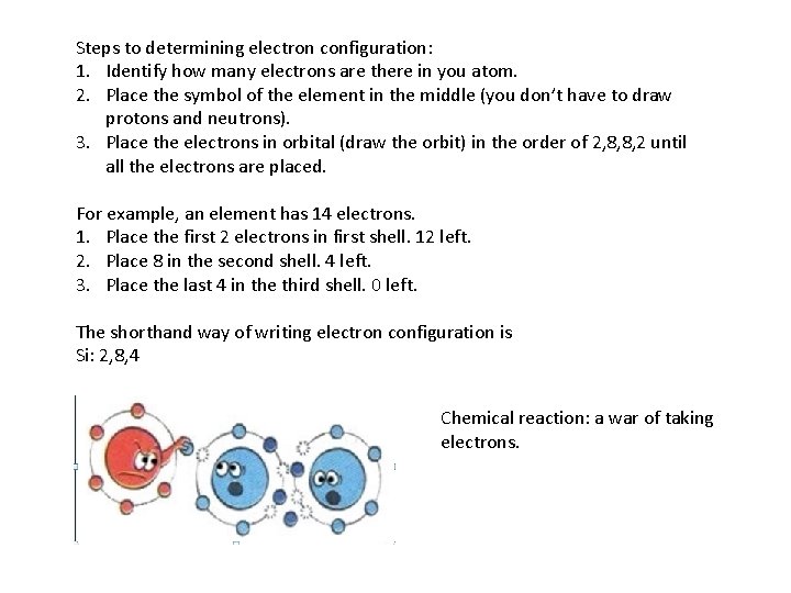 Steps to determining electron configuration: 1. Identify how many electrons are there in you