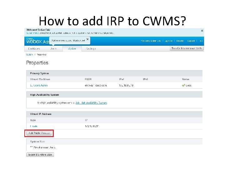 How to add IRP to CWMS? 