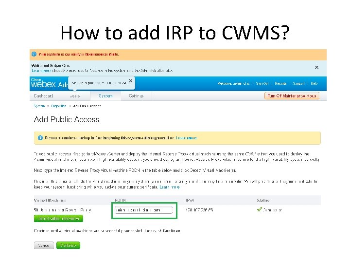 How to add IRP to CWMS? 