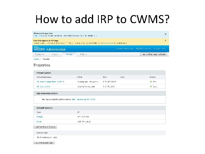 How to add IRP to CWMS? 