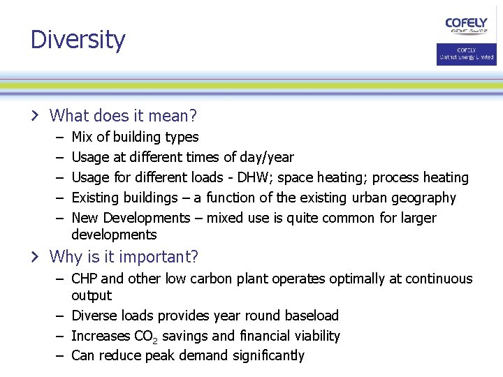 Diversity What does it mean? – – – Mix of building types Usage at