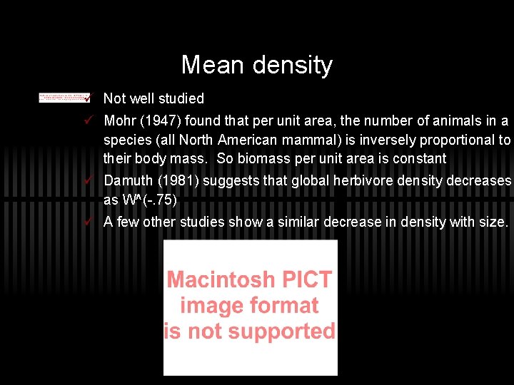 Mean density ü Not well studied ü Mohr (1947) found that per unit area,