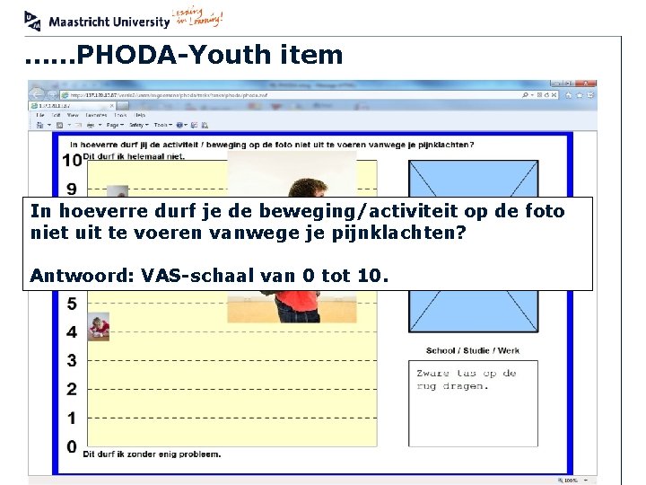 ……PHODA-Youth item In hoeverre durf je de beweging/activiteit op de foto niet uit te