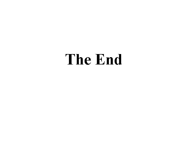 The End 