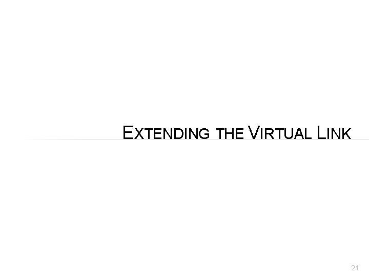 EXTENDING THE VIRTUAL LINK 21 