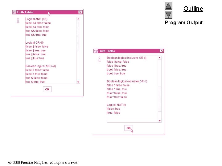 Outline Program Output 2000 Prentice Hall, Inc. All rights reserved. 