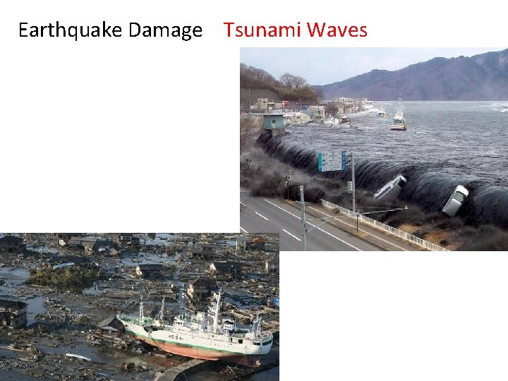 Earthquake Damage Tsunami Waves. 